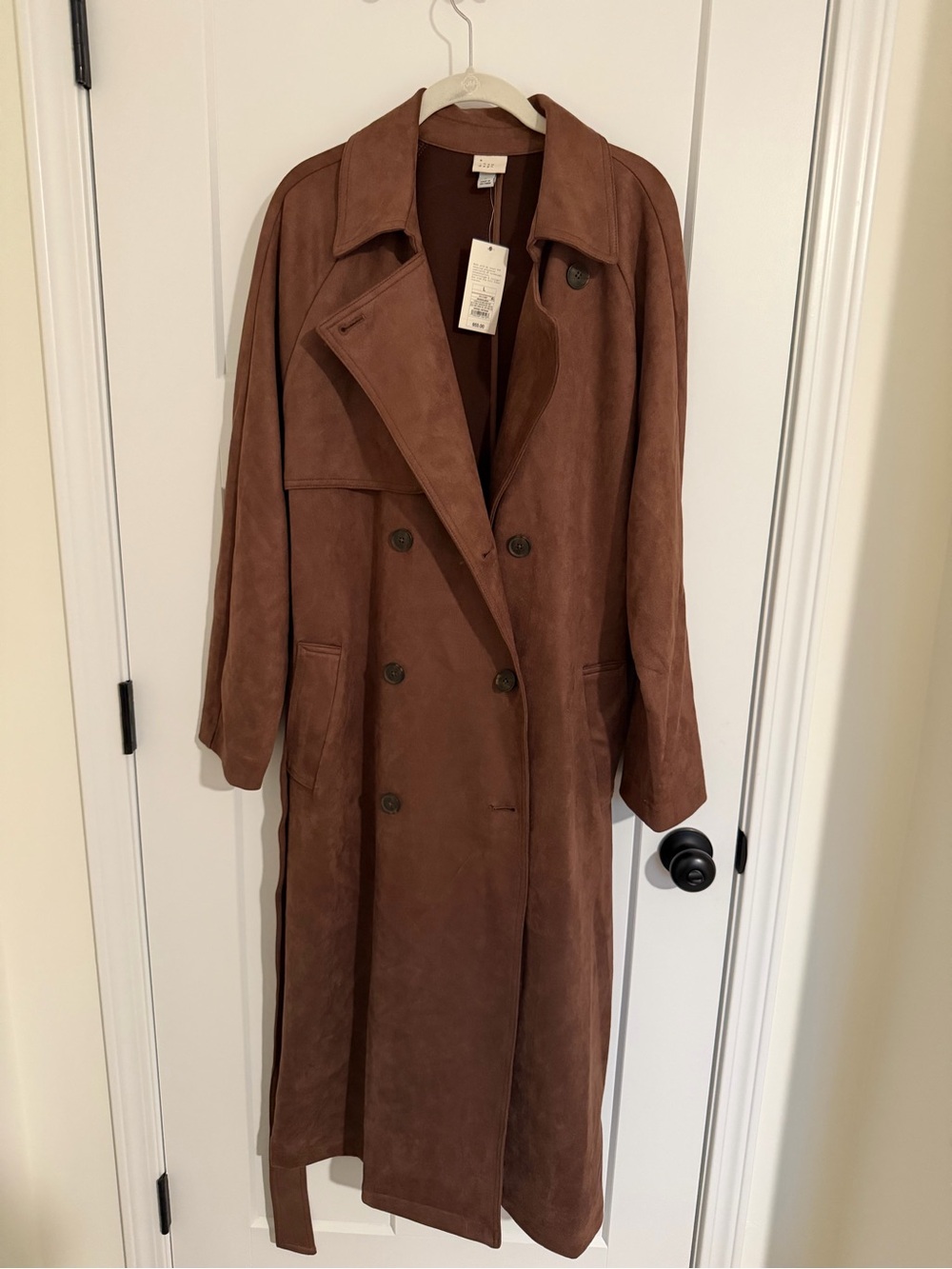 a new day Brown Suede Trench Coat